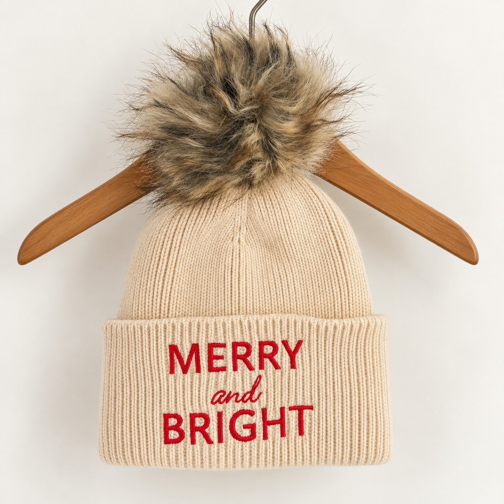 Panache Coquette Christmas Beanie Womens OS Merry and Bright Holiday Pink Hat